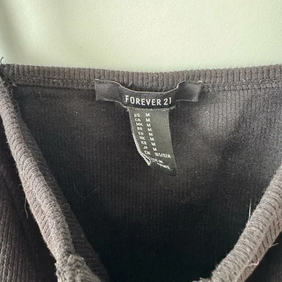 Forever 21 Black Lace-Up Crop Top - Picture 2 of 2